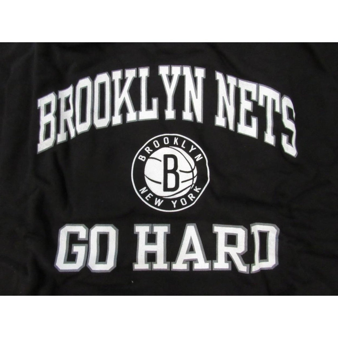 Brooklyn Nets Go Hard Mens Size 6XL Black Majestic Hoodie Image 3