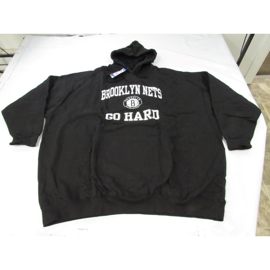 Brooklyn Nets Go Hard Mens Size 6XL Black Majestic Hoodie Image 4