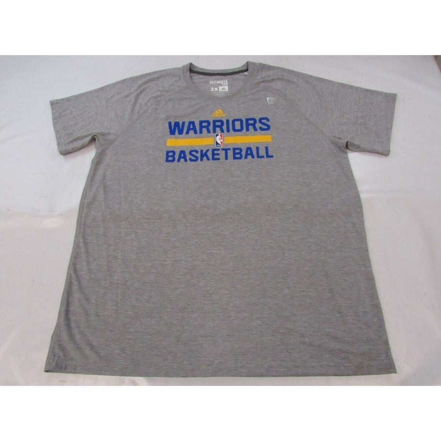 Golden State Warriors Basketball Mens Size 2XL Gray Adidas Climalite Shirt Image 1