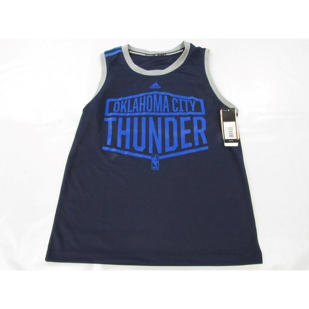 Oklahoma City Thunder Mens Size L Blue Adidas Climalite Tank Shirt 35 Image 1