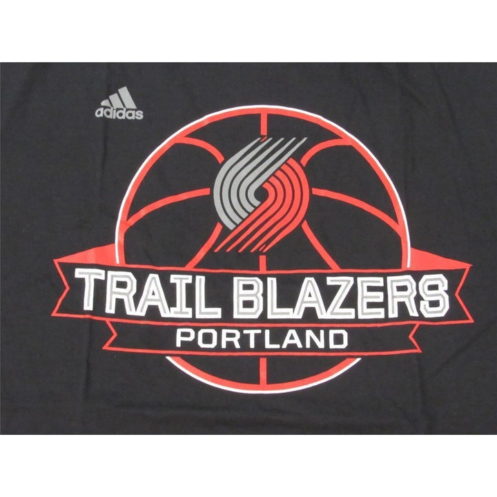 Portland Trail Blazers Mens Size L Large Adidas Black Shirt 22 Image 2