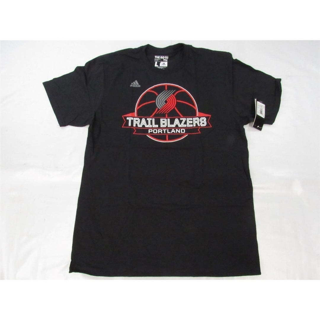 Portland Trail Blazers Mens Size L Large Adidas Black Shirt 22 Image 4