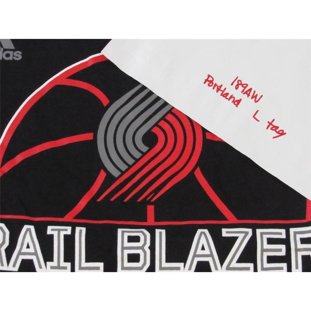 Portland Trail Blazers Mens Size L Large Adidas Black Shirt 22 Image 6