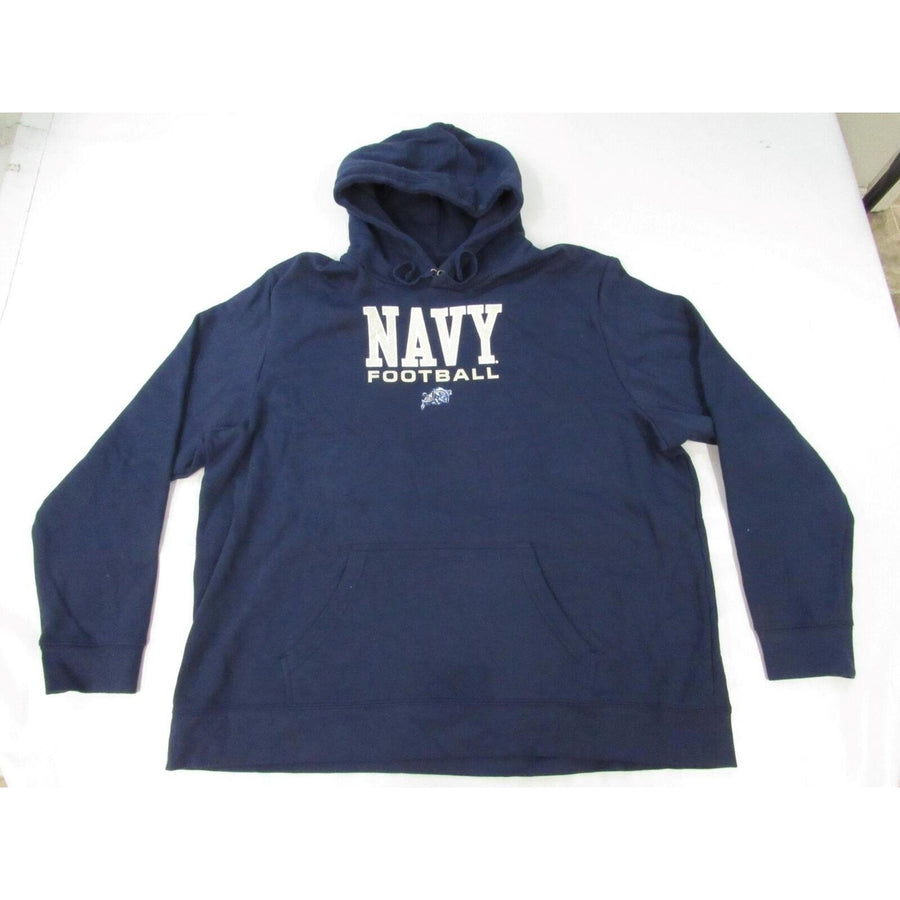 Navy Midshipmen Football Mens Size 3XL 3XLarge Blue Hoodie Image 1