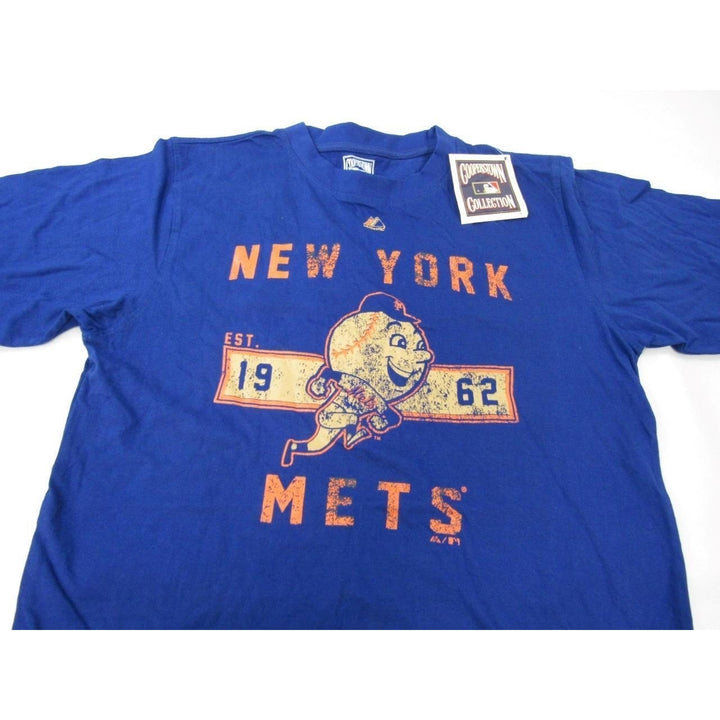 York Mets Mens Size M-Tall Majestic Cooperstown Blue Shirt Image 3