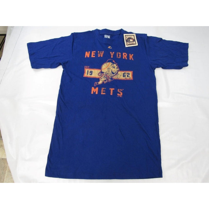 York Mets Mens Size M-Tall Majestic Cooperstown Blue Shirt Image 4