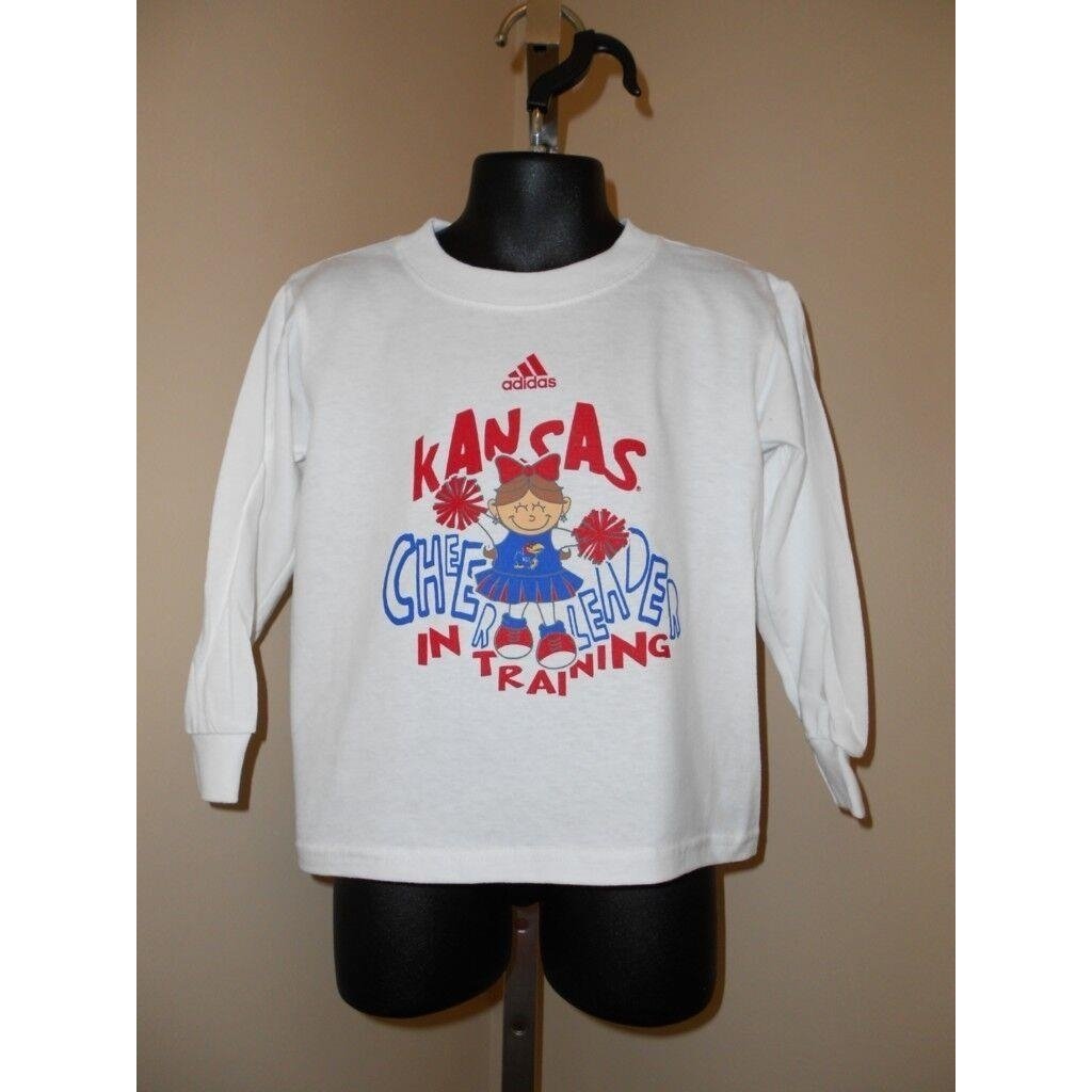 KANSAS JAYHAWKS TODDLER 3T Adidas White Long Sleeve Shirt Image 1