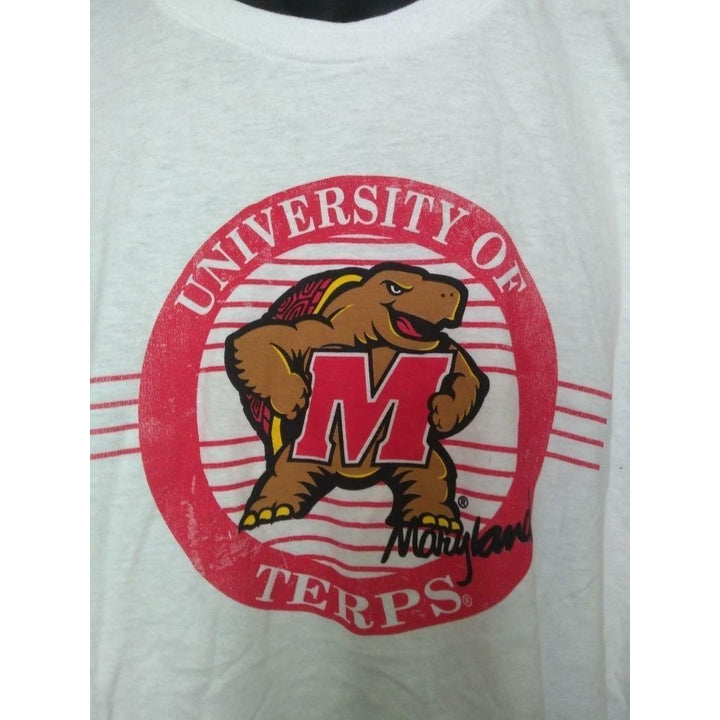 Maryland Terrapins Mens Size L Large White Shirt Image 2