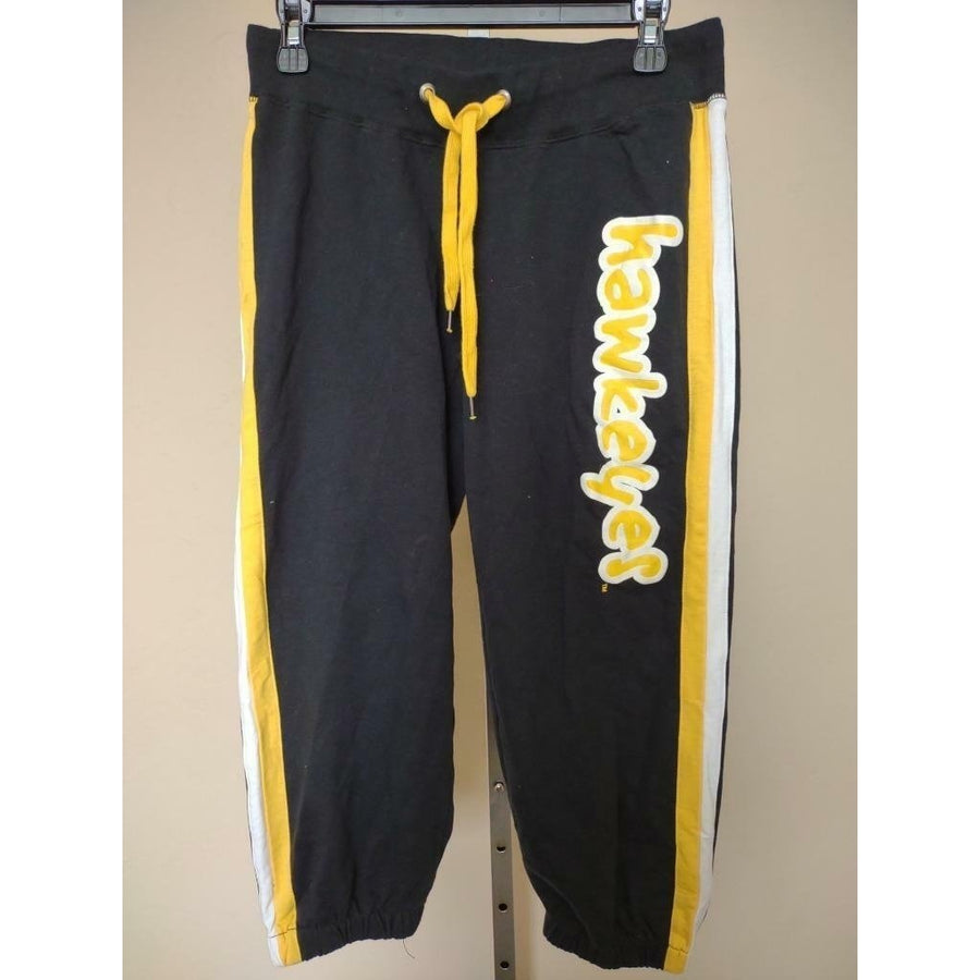 Iowa Hawkeyes Womens Sizes S Small Black E5 Cropped Sweatpants Image 1