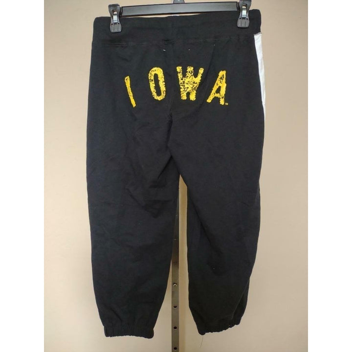 Iowa Hawkeyes Womens Sizes S Small Black E5 Cropped Sweatpants Image 3