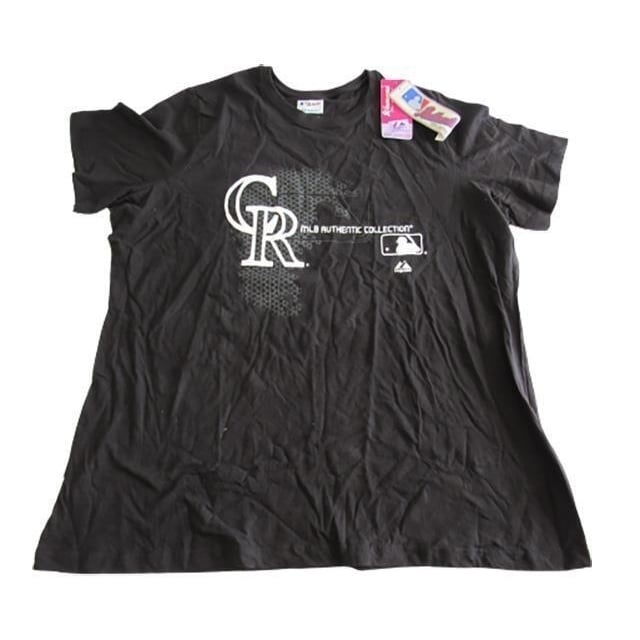 Colorado Rockies Womens Plus Size 1X Black Majestic Shirt Image 1