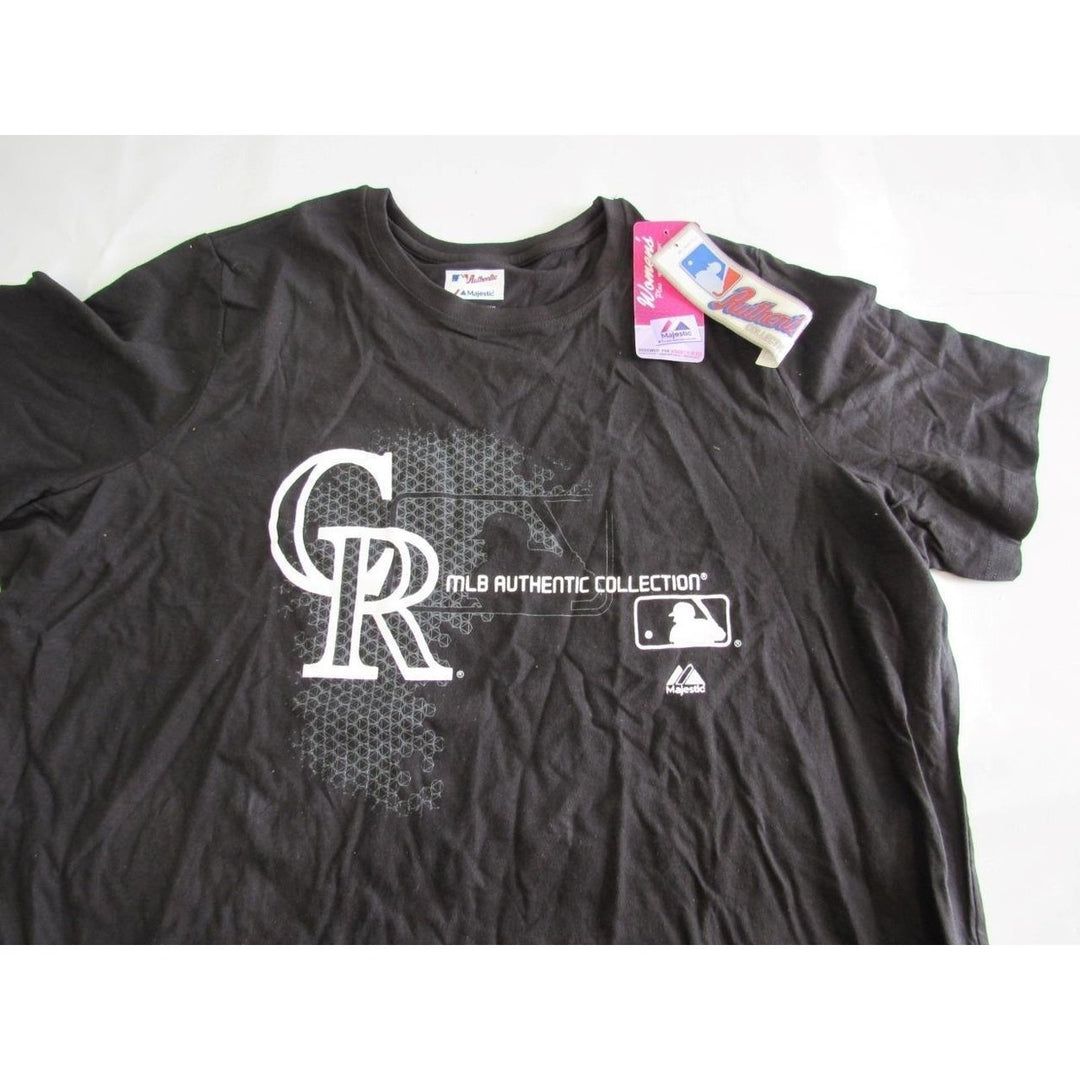 Colorado Rockies Womens Plus Size 1X Black Majestic Shirt Image 3