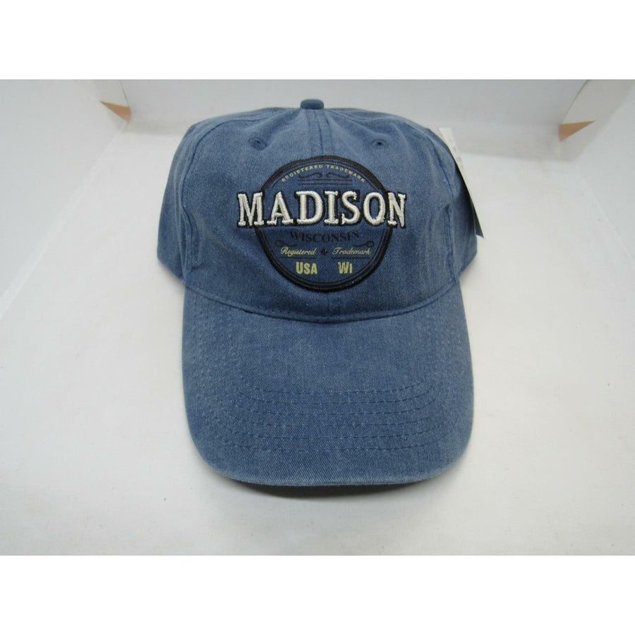 Madison Wisconsin WI Mens Size OSFA Blue Adjustable Hat Image 1