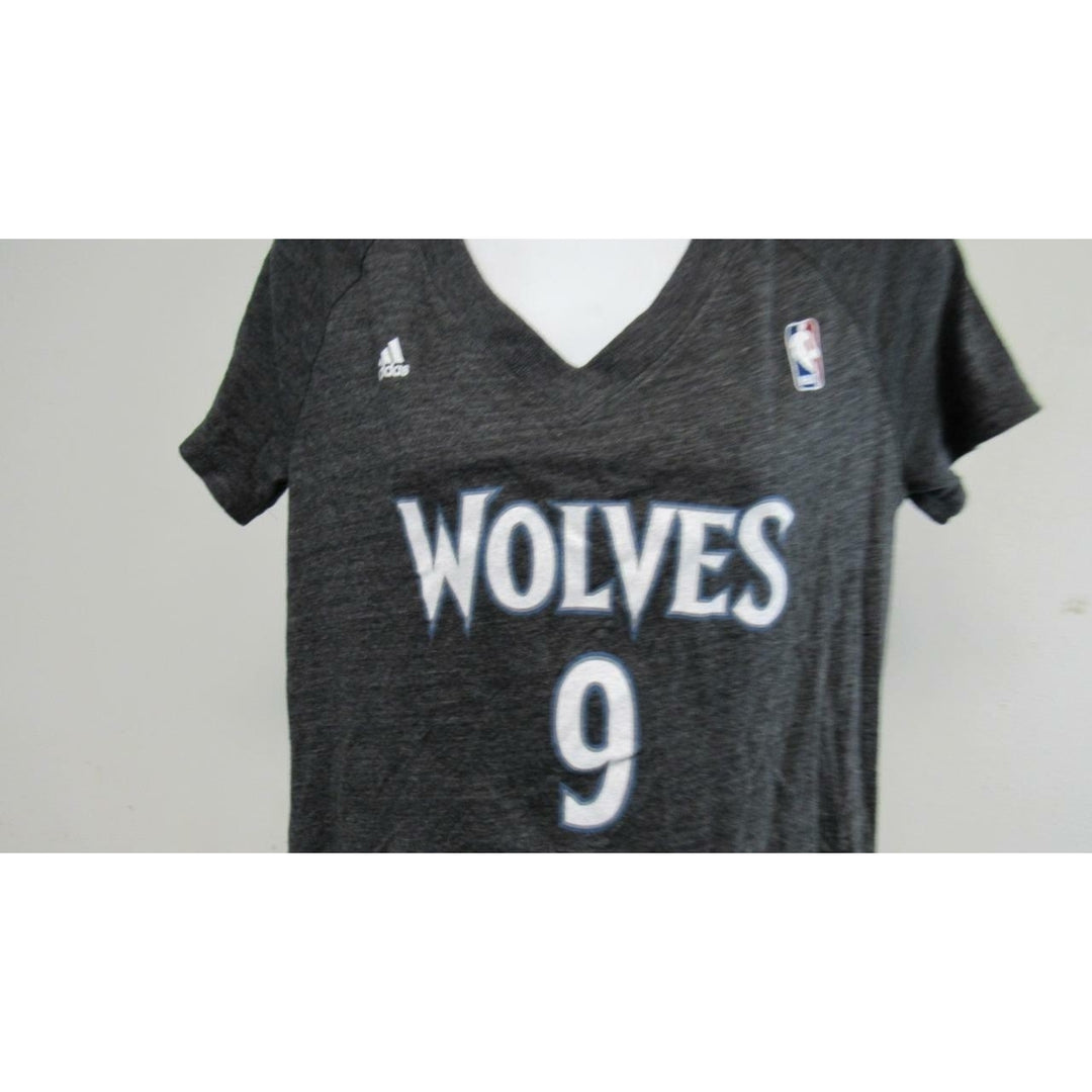 Minnesota Timberwolves 9 Ricky Rubio Womens Size L Large Adiadas Shirt Image 3