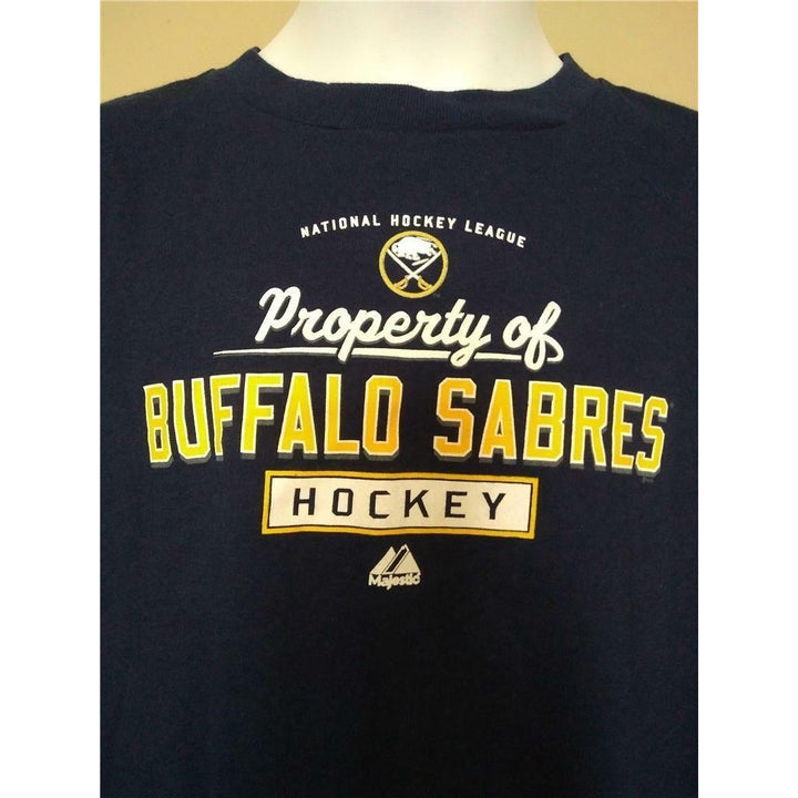 Buffalo Sabres Youth Size XL Blue Majestic Shirt Image 2