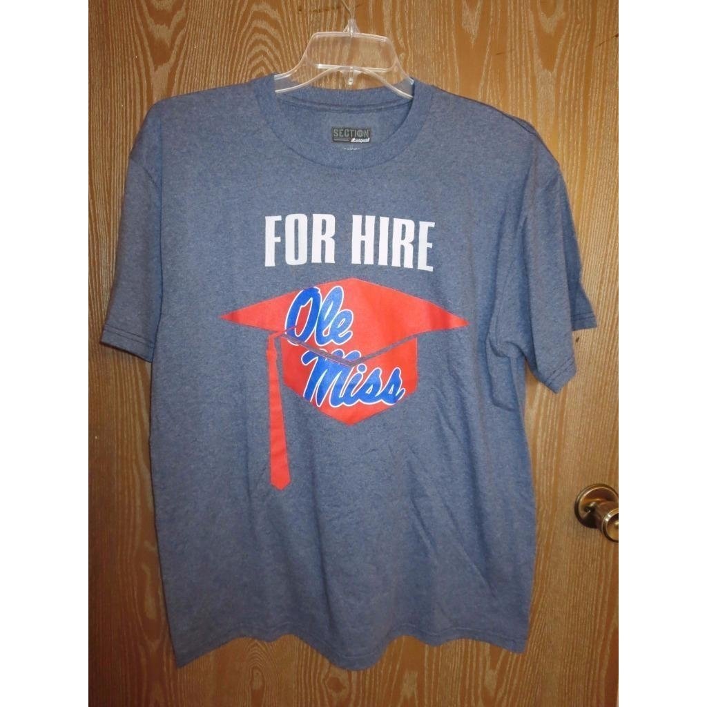 Ole Miss Rebels ADULT MENS L LARGE Majestic "Grad For Hire" Shirt Image 1