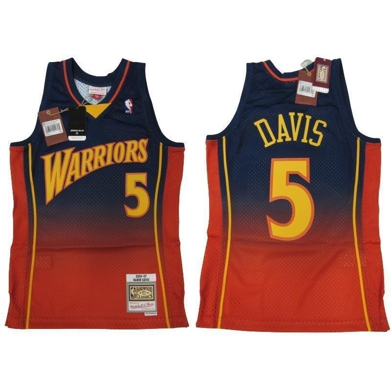 06-07 Baron Davis 1 Warriors Mens Size S Mitchell and Ness Swingman Jersey 130 Image 1