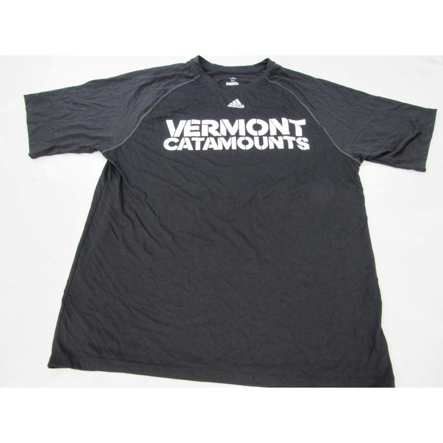 Vermont Catamounts Mens Size M Adidas Climalite 100%Polyester Black Shirt Image 1