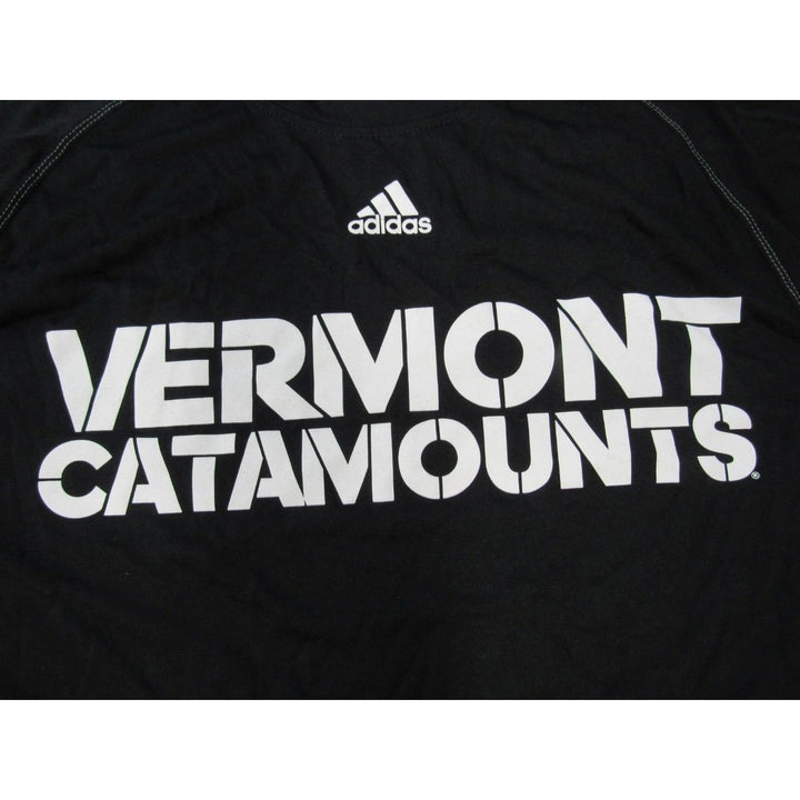 Vermont Catamounts Mens Size M Adidas Climalite 100%Polyester Black Shirt Image 3