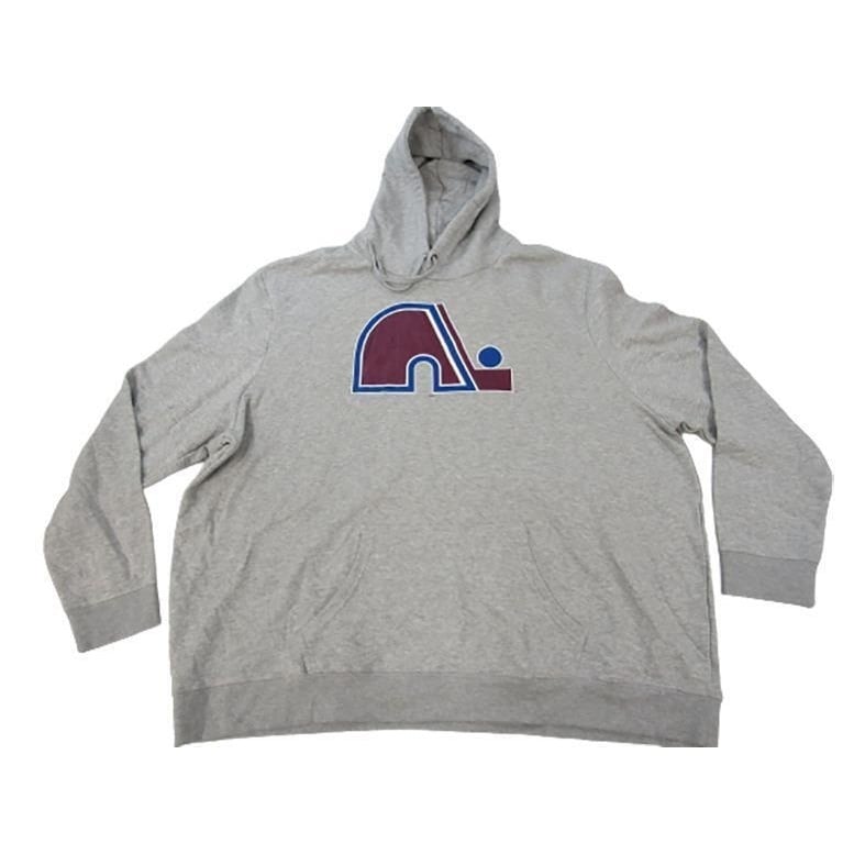 Quebec Nordiques Mens Size 5XL 5XLarge Gray Hoodie Image 1