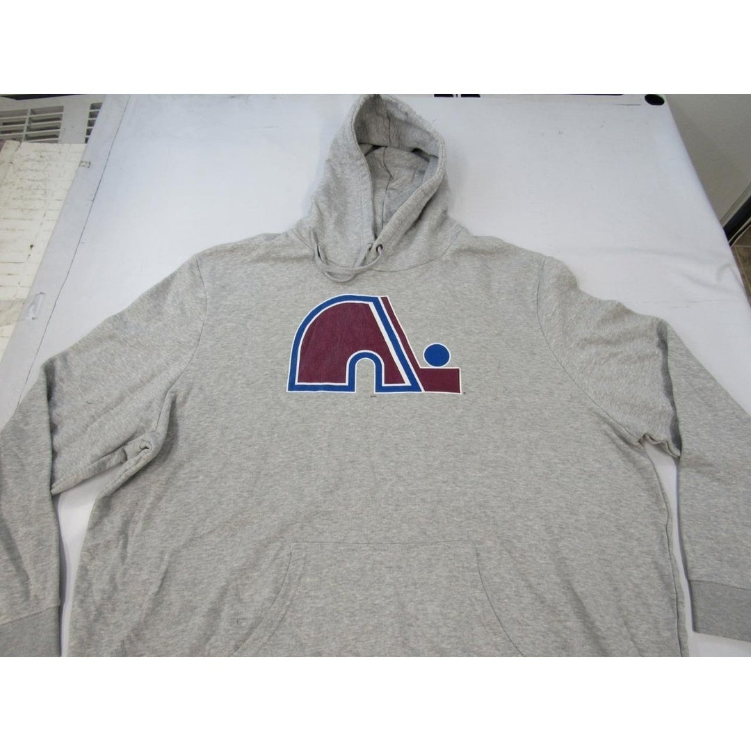 Quebec Nordiques Mens Size 5XL 5XLarge Gray Hoodie Image 3