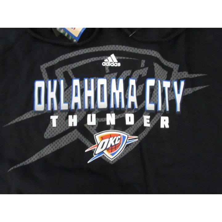 OKC Oklahoma City Thunder Mens Size XL XLarge Black Adidas Hoodie Image 3