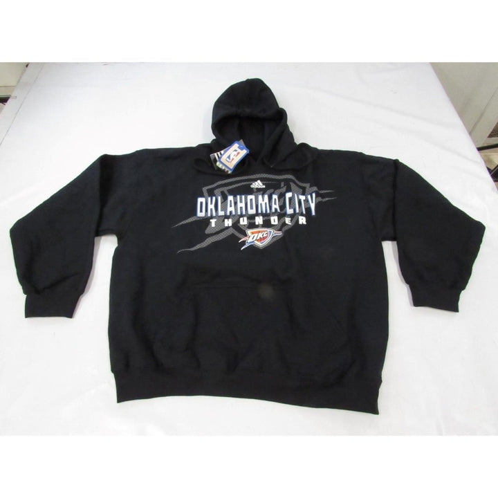 OKC Oklahoma City Thunder Mens Size XL XLarge Black Adidas Hoodie Image 6