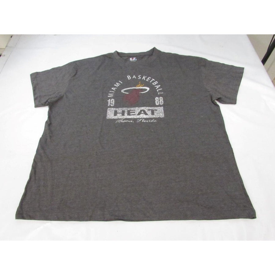 Miami Heat Est 1988 Mens Sizes 5XL 5XLarge Gray Majestic Shirt Image 1