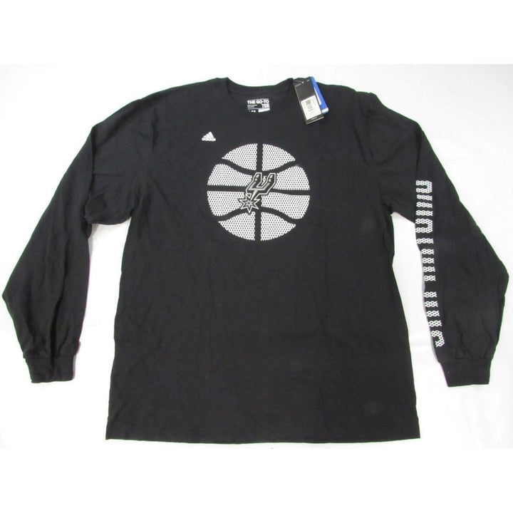 San Antonio Spurs Mens Size XL XLarge Adidas Black Long Sleeve Shirt 26 Image 1