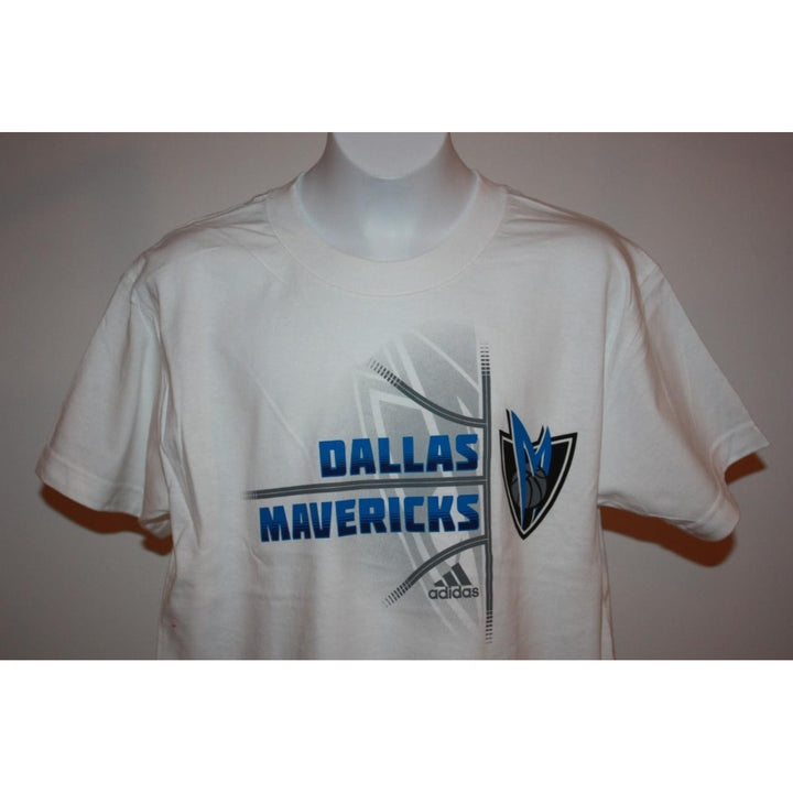 Adidas Dallas Mavericks YOUTH Size Medium M 10-12 White Shirt Image 3