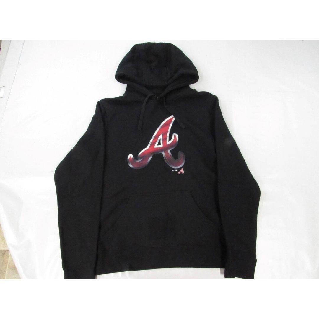 Atlanta Braves Mens Size M-Medium Black Hoodie Image 1