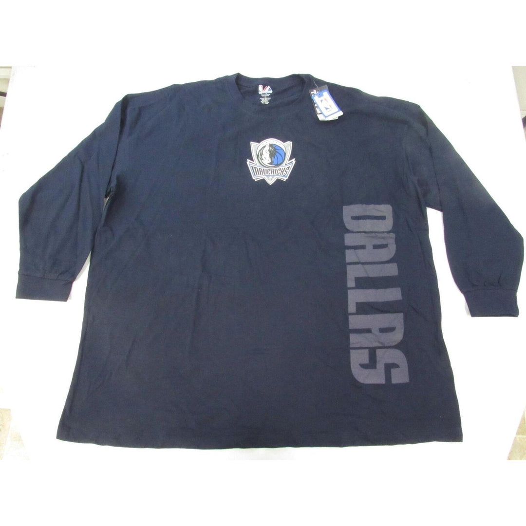 Dallas Mavericks Mens Size 6XL Navy Blue Majestic Long Sleeve Shirt Image 1