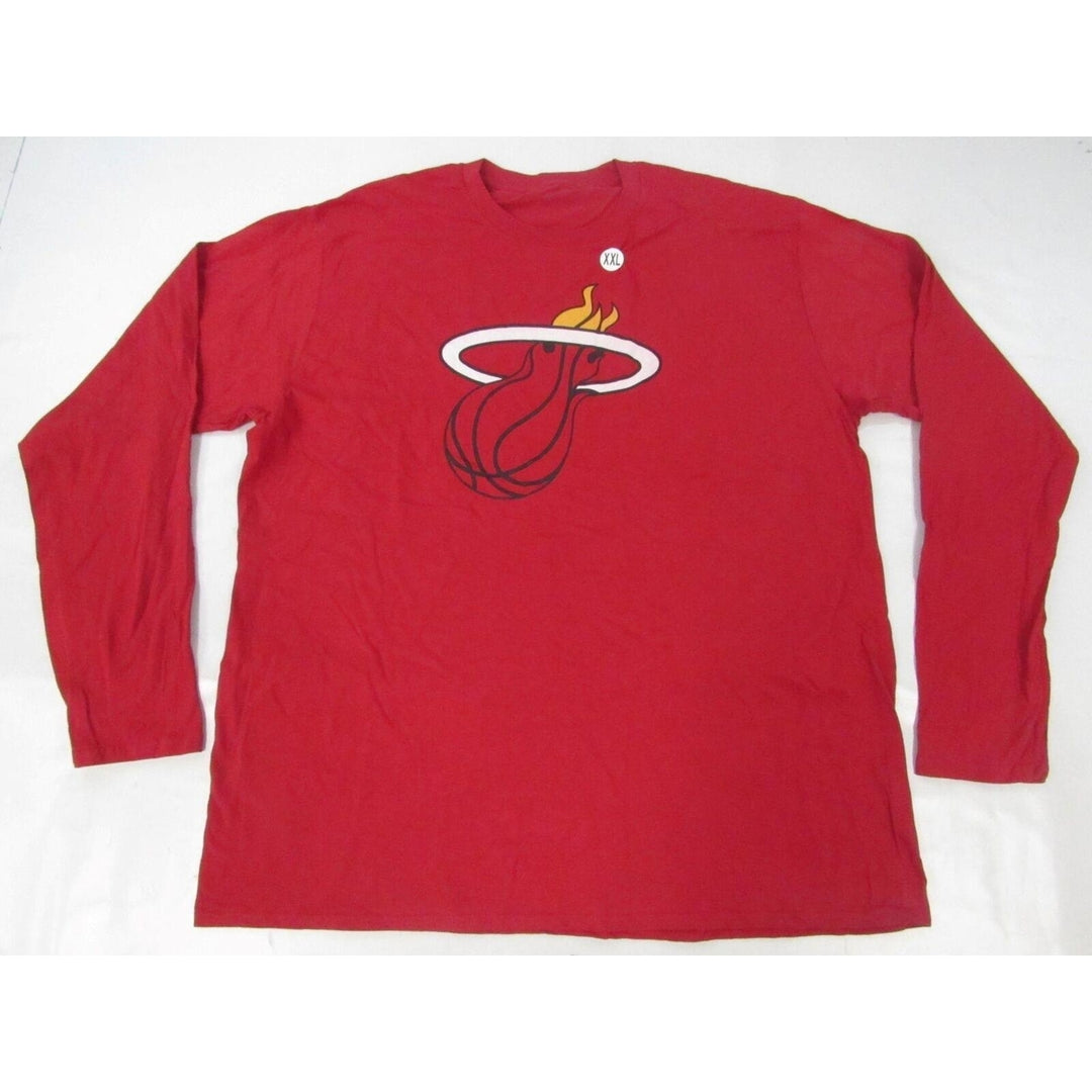 Miami Heat Mens Size 2XL 2XLarge Red Long Sleeve Shirt Image 1