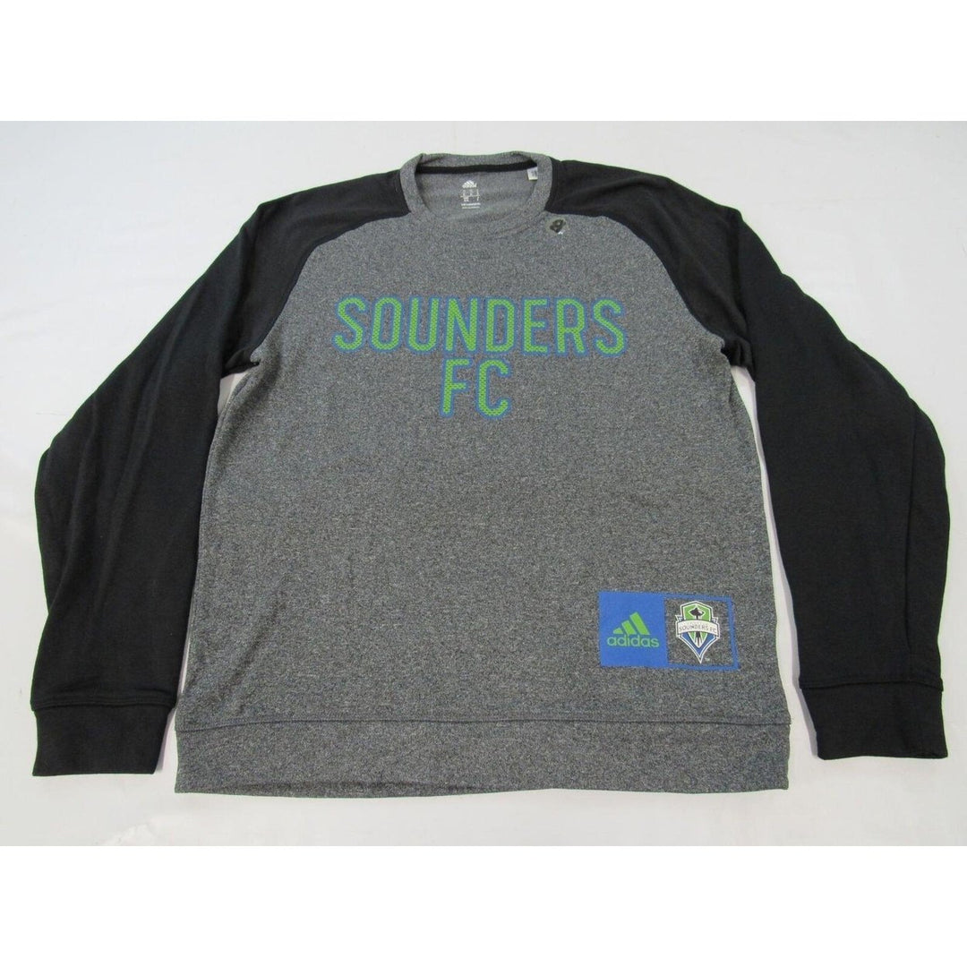 Seattle Sounders FC Mens Size M Gray/Black Adidas Climawarm Sweatshirt Image 1