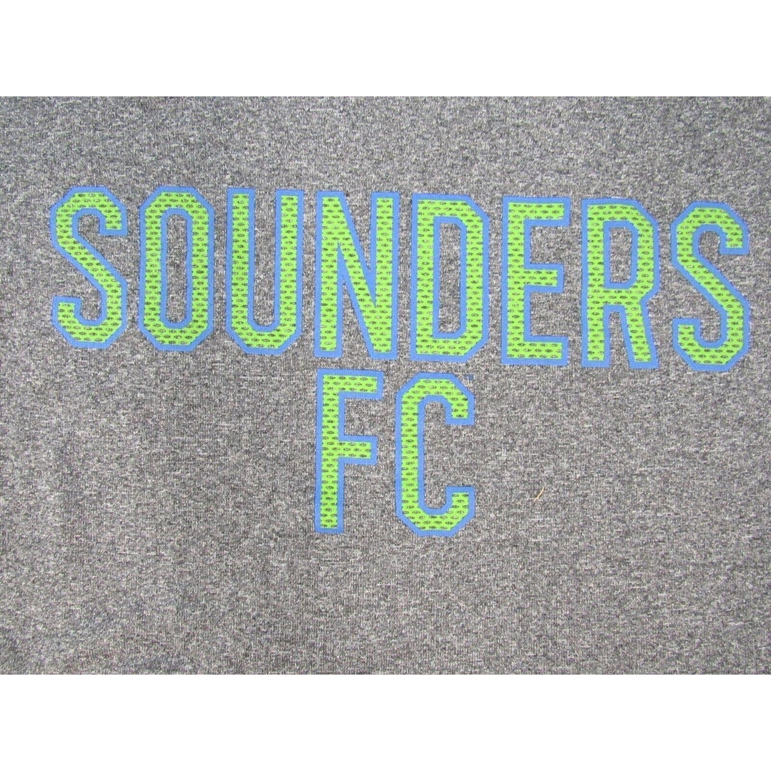 Seattle Sounders FC Mens Size M Gray/Black Adidas Climawarm Sweatshirt Image 3