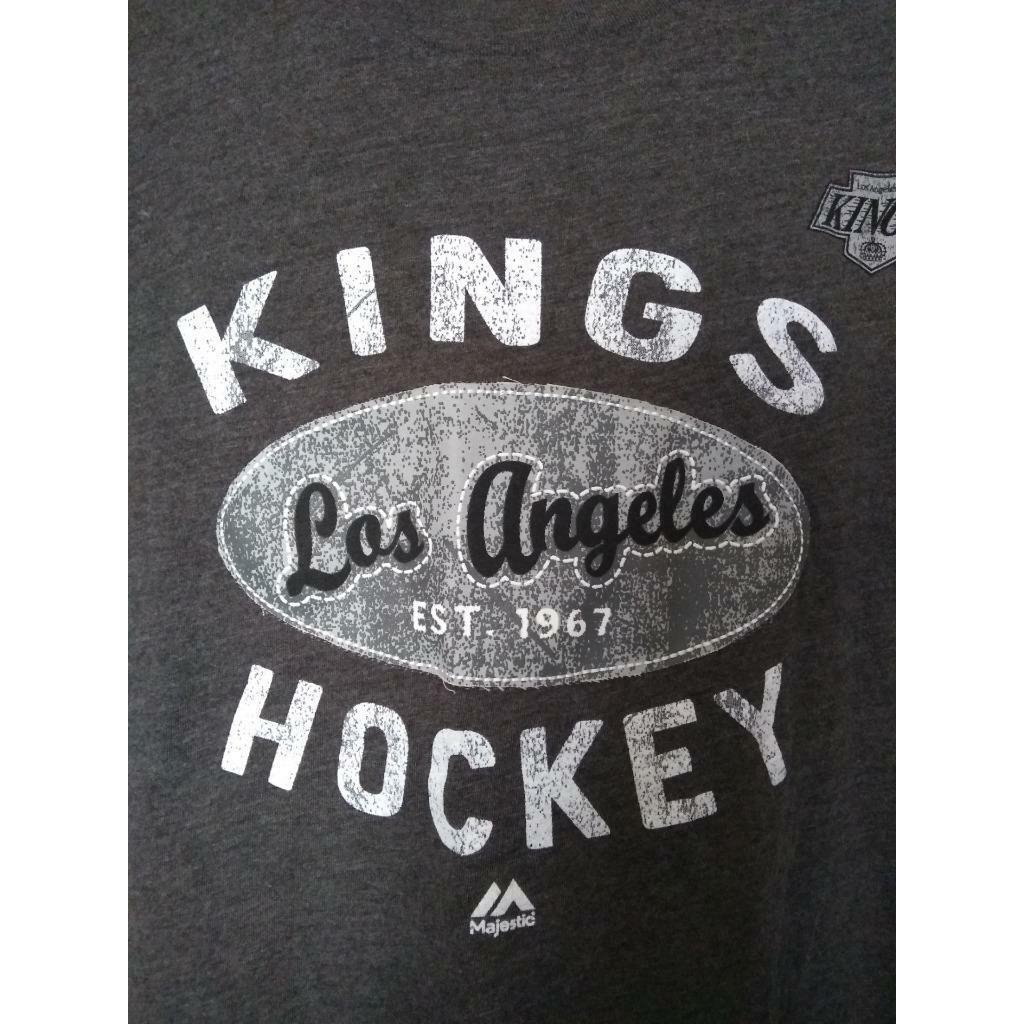 Los Angeles Kings Mens Size M Medium Gray Majestic Shirt Image 2