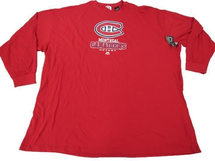 Montreal Canadiens Mens Size 6XL 6XLarge Red Long Sleeve Shirt Image 1