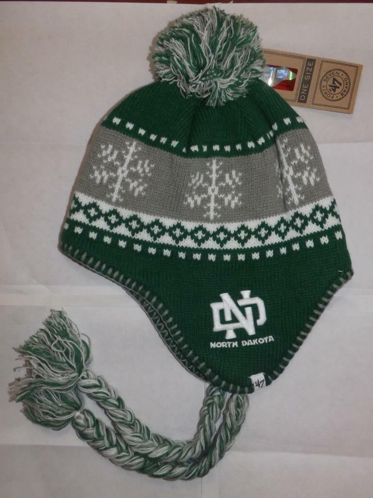 North Dakota Fighting Hawks Mens Size OSFA 47 Beanie w/Tassels 22 Image 2