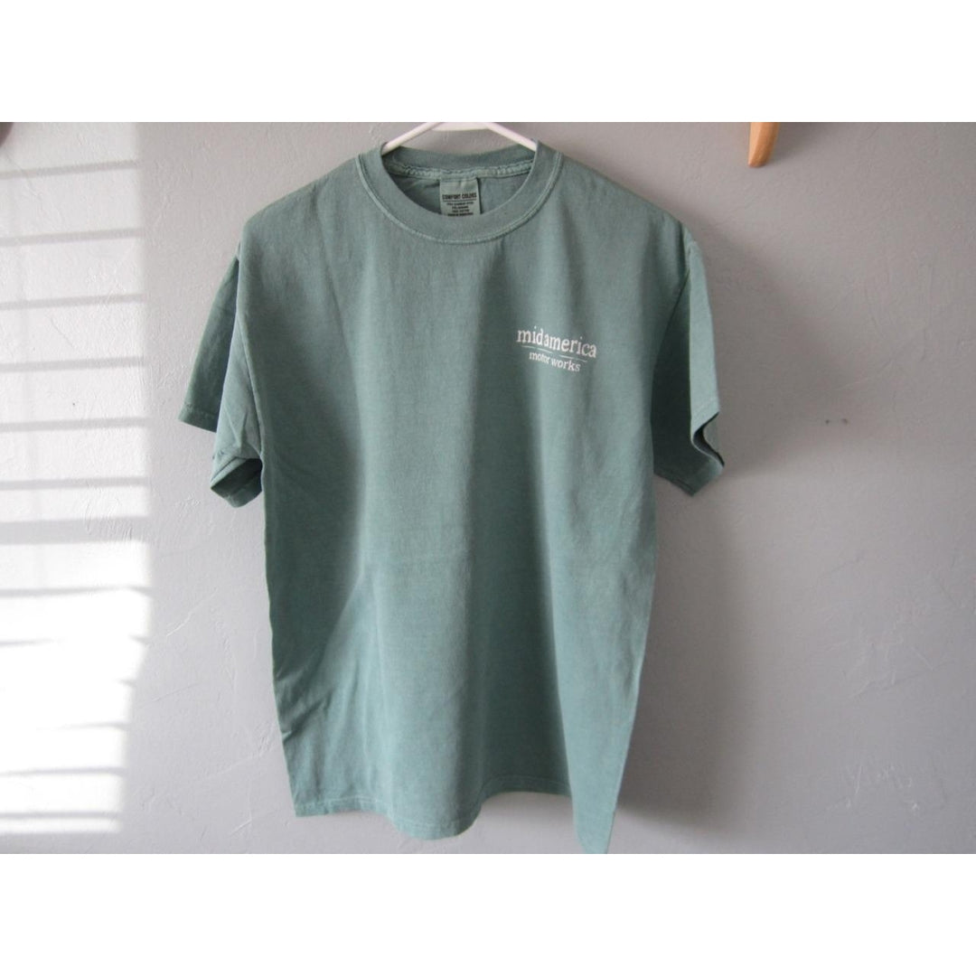 MID AMERICA MOTOR WORKS ADULT SIZE M MEDIUM GREEN T-shirt 68HT Image 1