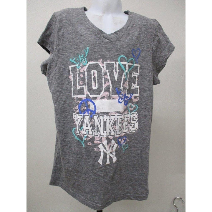 York Yankees Youth Size L Large 14/16 Gray Shirt Image 1