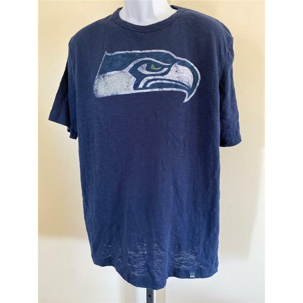 Seattle Seahawks Mens Size L Large Blue Shirt Image 2