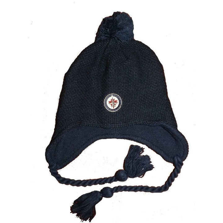 Winnipeg Jets Mens OSFA Blue Tassel Beanie Hat Image 1