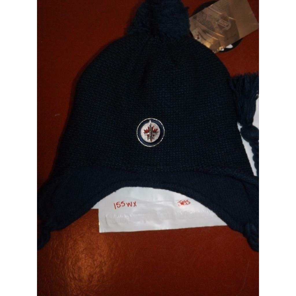 Winnipeg Jets Mens OSFA Blue Tassel Beanie Hat Image 3