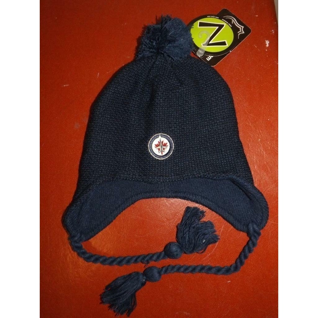 Winnipeg Jets Mens OSFA Blue Tassel Beanie Hat Image 4