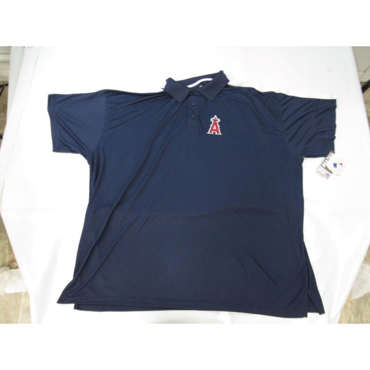 Anaheim Angels Mens Size 5XL Majestic Blue Polo Shirt Image 1