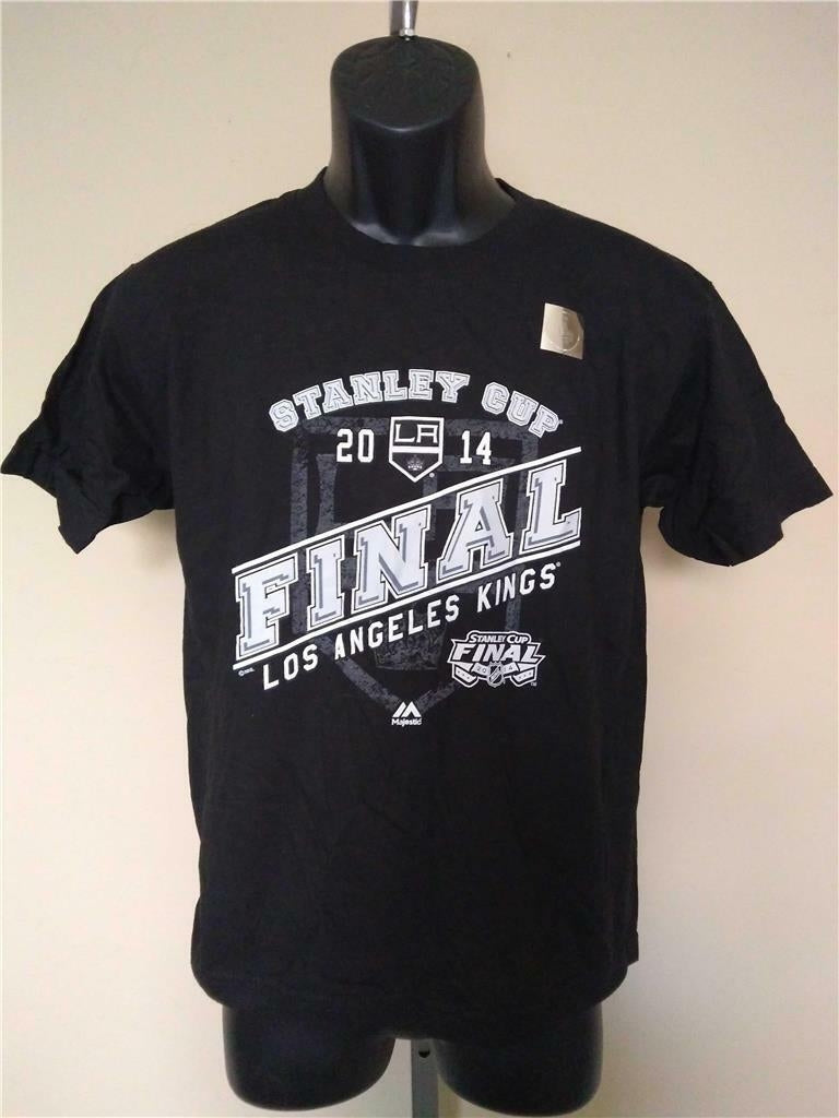 Los Angeles Kings 2014 Stanley Cup Final Mens Size L Black Majestic Shirt Image 1