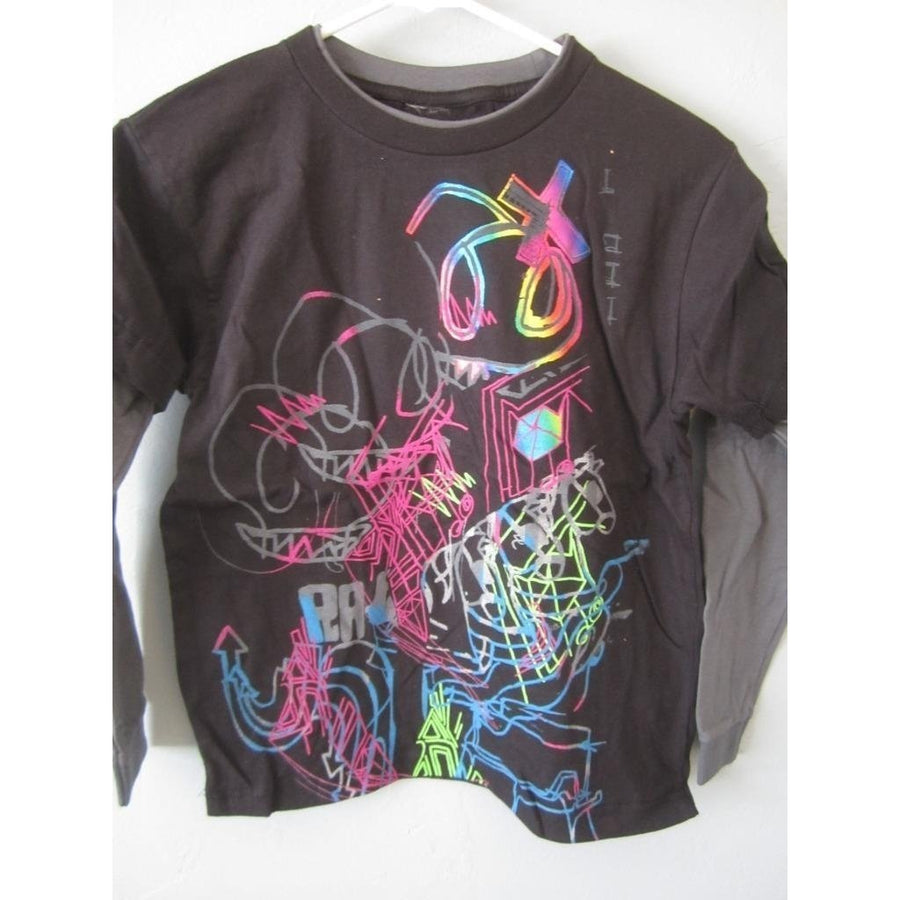 MAD ENGINE NEON SCRIBBLE GRAPHIC Shirt YOUTH S SMALL 68XE Image 1