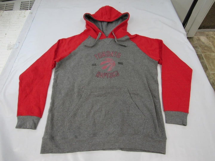 Toronto Raptors Est. 1995 Mens Size XL Gray Red Hoodie w/ distressed print Image 1