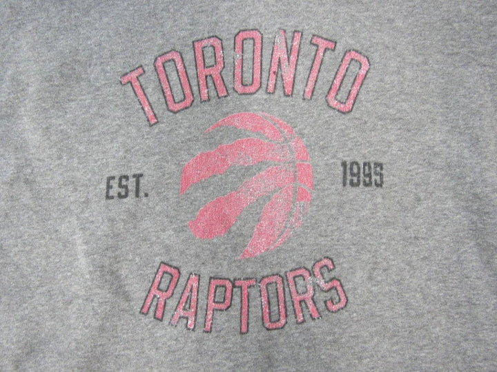 Toronto Raptors Est. 1995 Mens Size XL Gray Red Hoodie w/ distressed print Image 3