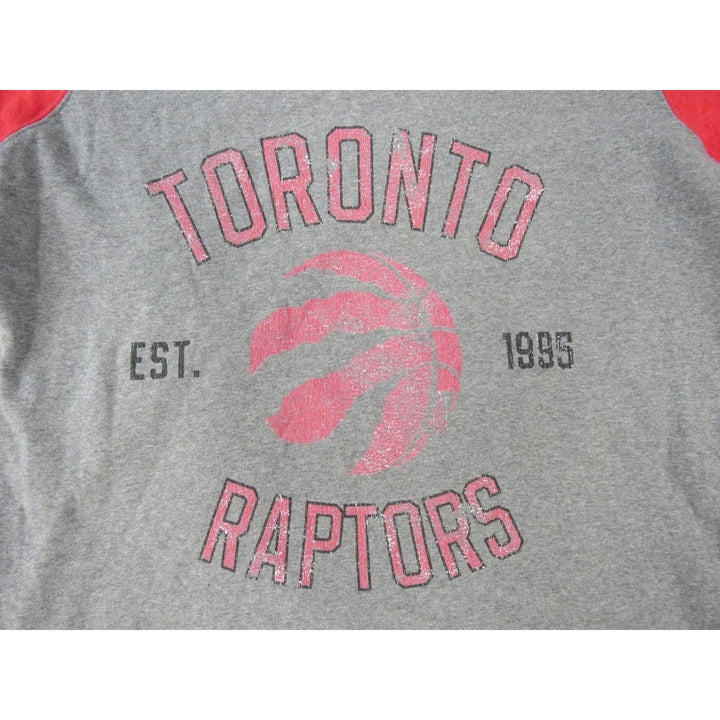 Toronto Raptors Est. 1995 Mens Size XL Gray Red Hoodie w/ distressed print Image 4